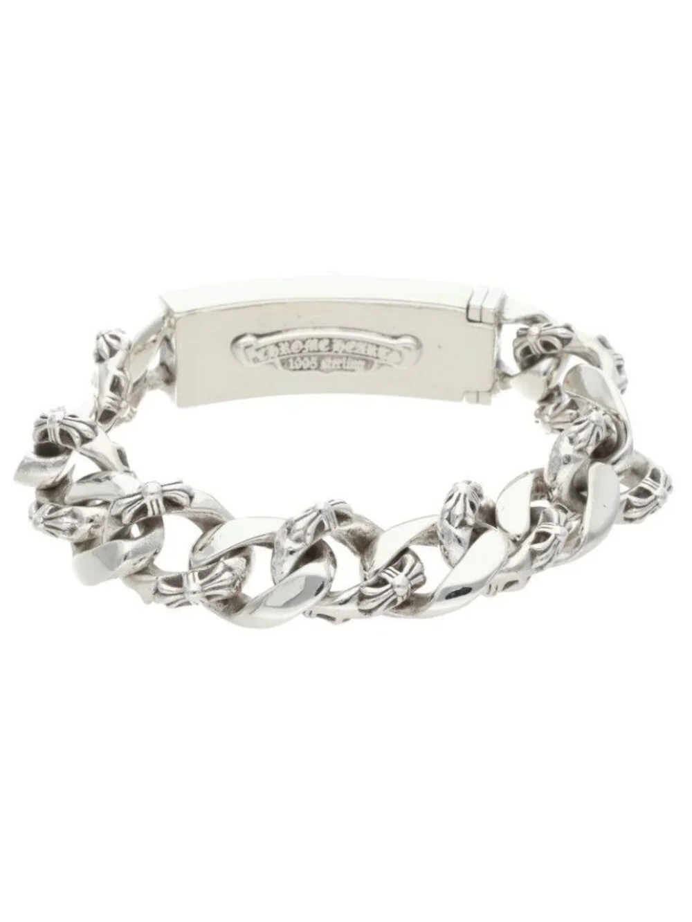 Chrome Hearts ID Dagger ID Fancy Link Silver Bracelet